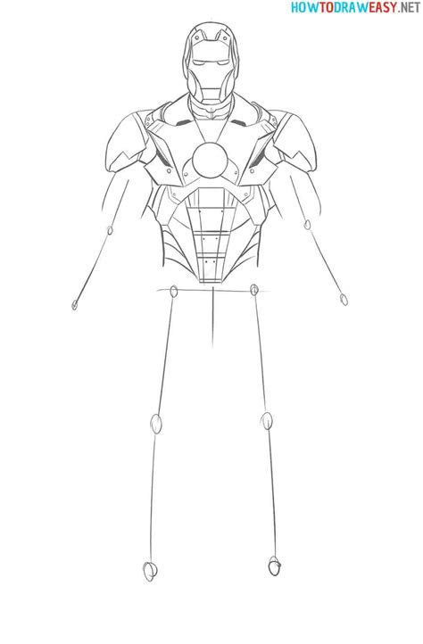 How To Draw Iron Man Half Body