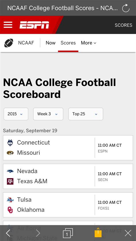 College Football Scoreboard