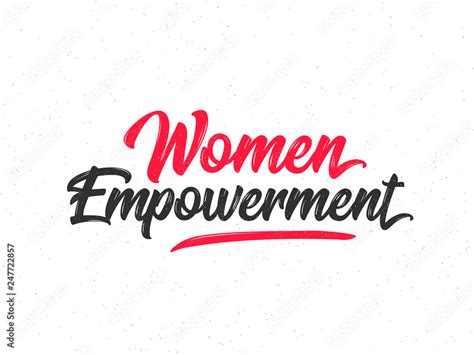 Calligraphic Text Women Empowerment In Red And Black Color Stock