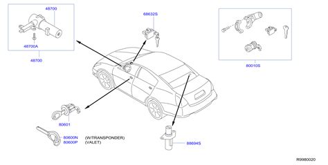 Nissan Maxima Key Blank Maste Key Sub Cylinder Lock Se H Z