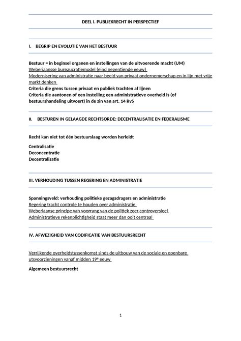 Bestuursrecht Samenvatting Deel I Publiekrecht In Perspectief I