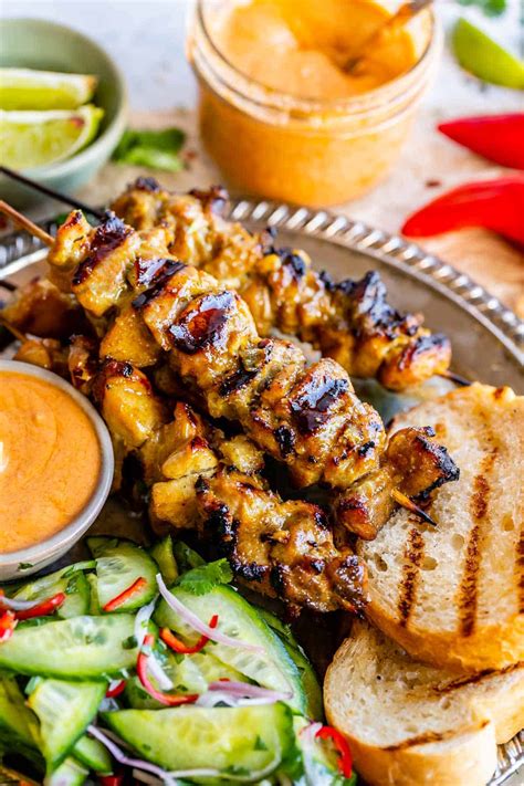 Thai Chicken Satay Skewers - The Food Charlatan