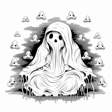 Premium AI Image | Halloween Ghost Drawing for Halloween Decorations