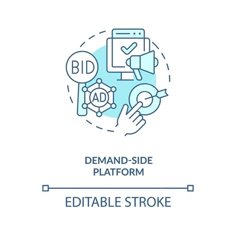 demand side platform turquoise concept icon outline logo linear vector