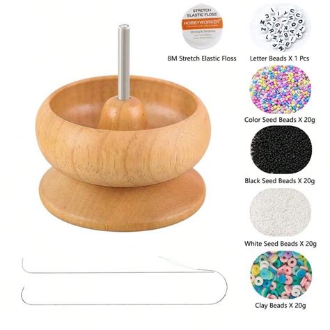 Upgraded Wooden Beading Tool With Large Needles Colors Of Seed