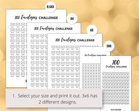 50k Savings Challenge Printable Pdf Save 50000 In 100 Days Etsy