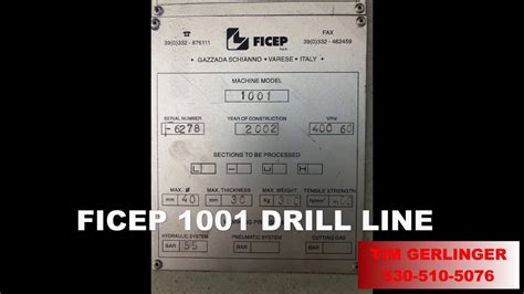 Ficep Drill Line 1001 YouTube