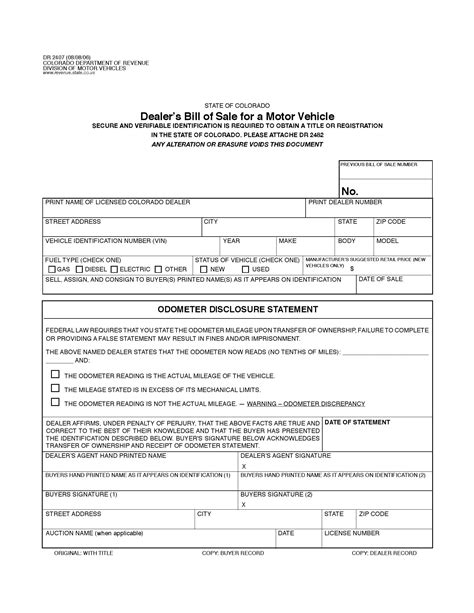 Colorado Bill Of Sale Pdf Form Fill Out And Sign Printable Pdf The