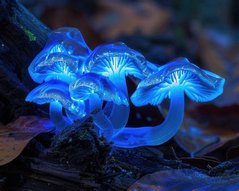 Premium Photo Bioluminescent Ghost Fungus Omphalotus Nidiformis In