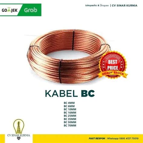 Jual Kabel BC 25 Kabel Grounding BC 25 Kawat Tembaga Meteran Eceran