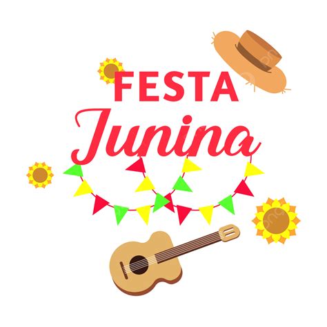 Festa Junina Vector Hd Images Festa Junina Text With Flag Guitar