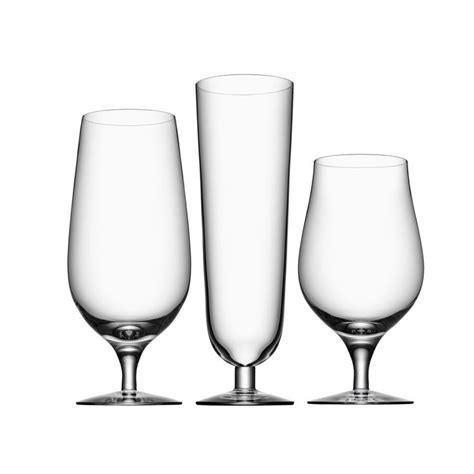 Orrefors Crystal Beer Glass Collection 3 Piece Set Beer Collection