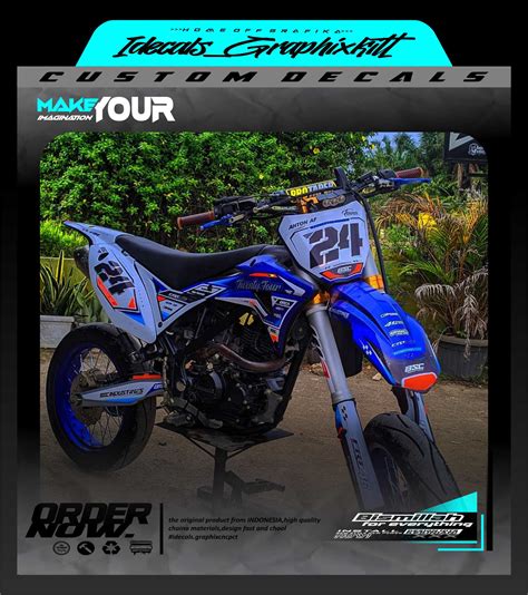 Sticker Decals Fullbody Kawasaki Klx Gordon Tema Garis Stabilo