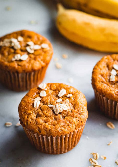 Easy Banana Oatmeal Muffins Pinch And Swirl