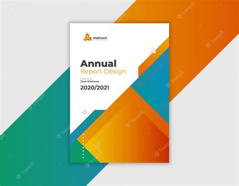 Plantilla De Diseño De Portada De Informe Anual Vector Premium