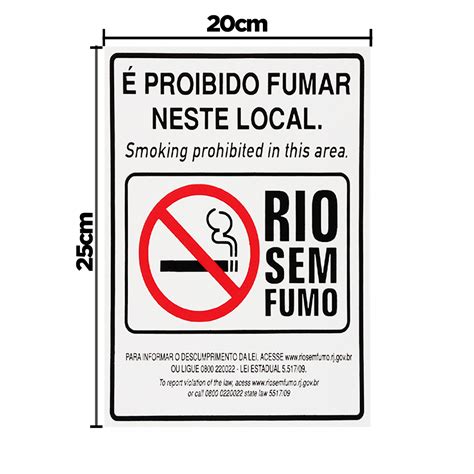 Combo Placas De Sinaliza O Proibido Fumar Neste Local Rio Sem Fumo