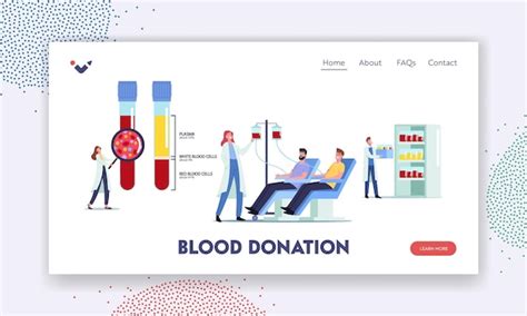 Premium Vector Blood Donation Landing Page Template Tiny Doctor