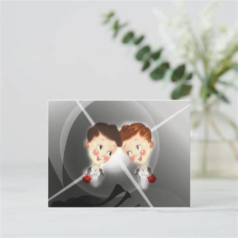 Two Gay Men Couple In Tuxedos Adorable Vintage Postcard Zazzle