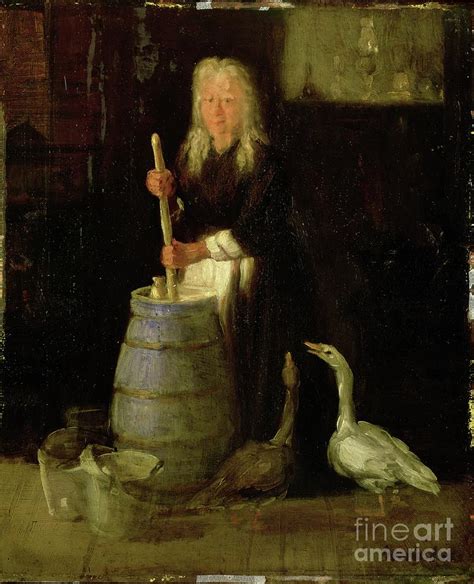 Woman Churning Butter Painting By George Benjamin Luks Fine Art America