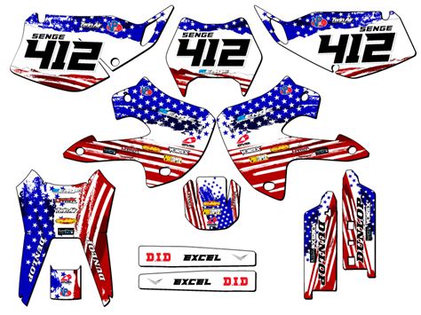 1997 2008 KLX 300 MERICA Usa Senge Graphics Kit Compatible With