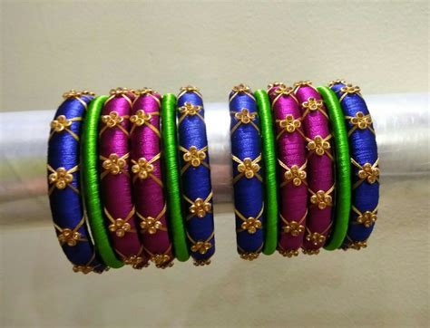 Silk Thread Bangles Design Silk Bangles Silk Thread Earrings Kundan