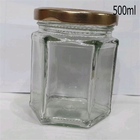 500ml Hexagonal Glass Jar For Multipurpose At Rs 15 Piece In Firozabad