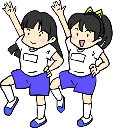 学校の無料イラスト ダンスする女の子 37465 素材good