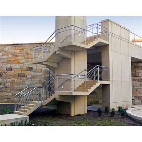 Stairs Silver Stainless Steel Staircase Glass Railing For Hotel At Rs