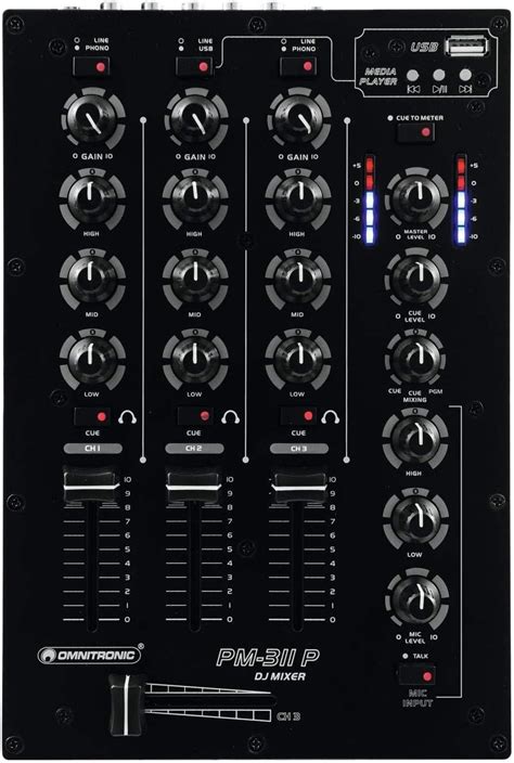 Omnitronic Pm P Kanal Dj Mixer Mit Integriertem Mp Player Dj