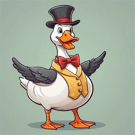 A Cartoon Goose In A Fancy Costume