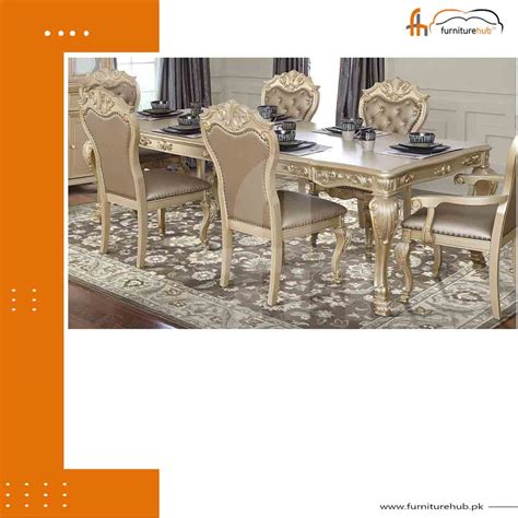 FH-7498 Latest Luxury Dining Set - furniturehub.pk