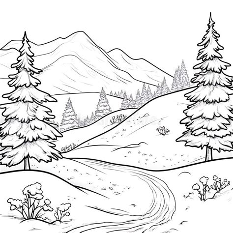 hill coloring page  tree hill colouring page