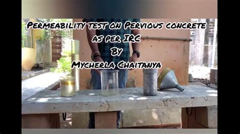 Permeability Test On Pervious Concrete Youtube