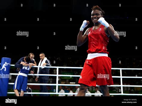 Great Britain S Nicola Adams Celebrates Victory Over France S Sarah