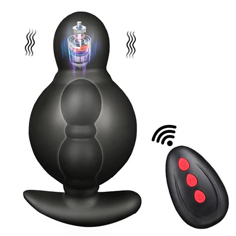 Wireless Remote Control Male Prostate Massager Inflatable Anal Plug