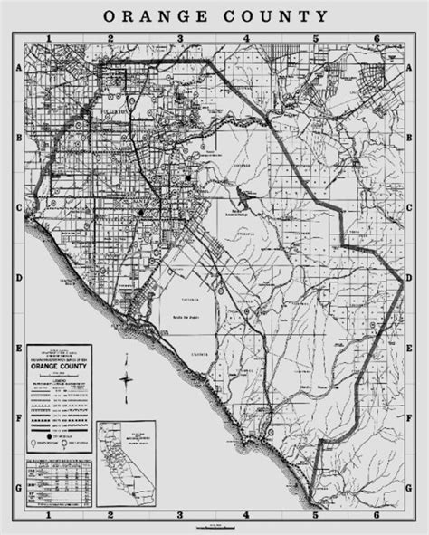 Orange County Map Vintage Orange County Fine Art OC Poster - Etsy