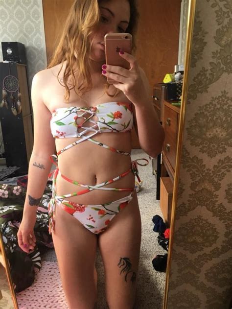 Printed Knotted High Cut Bikini In Mustard L Zaful