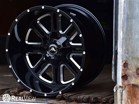 RealView Of American Offroad A106 Gloss Black W Milled Spokes 20x12