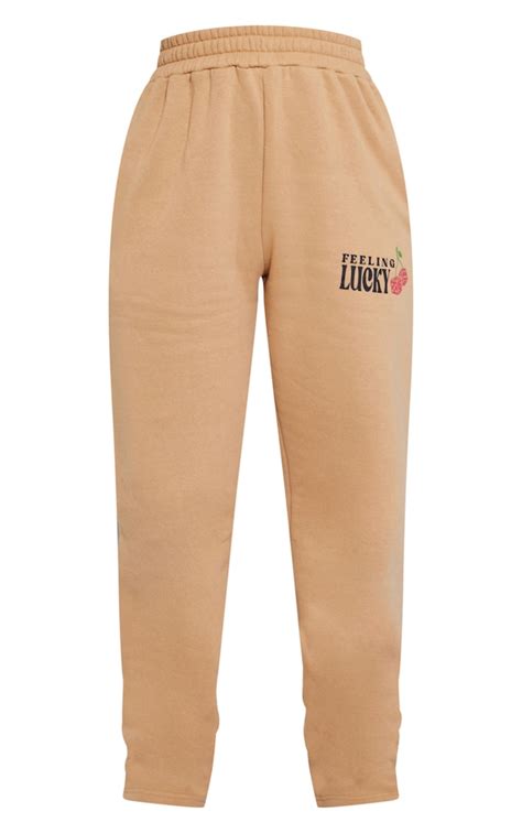 Sand Feeling Lucky Graphic Straight Leg Sweatpants Prettylittlething Usa