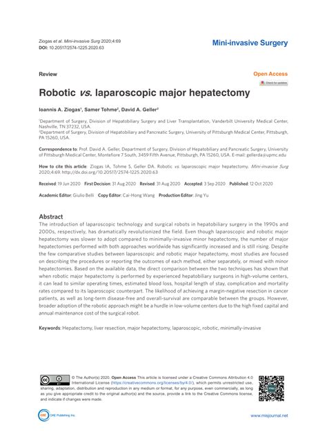 Pdf Robotic Vs Laparoscopic Major Hepatectomy