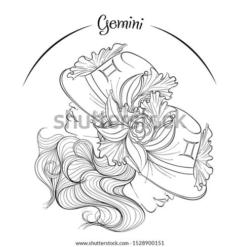 Zodiac Vector Illustration Of The Astrological Sign Of Gemini As A