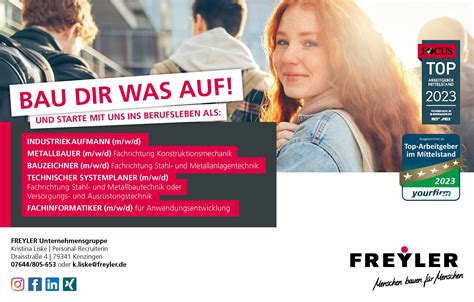 FREYLER Unternehmensgruppe Freie Ausbildungsplätze