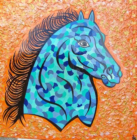 L Alezan Bleu Bruno Imart Peinture Corrida