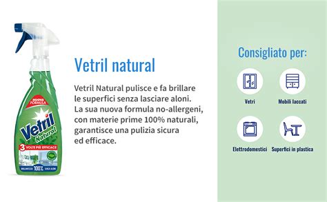 Vetril Natural Detergente Spray Superfici Senza Allergeni