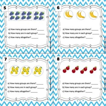 EQUAL GROUPS MULTIPLICATION TASK CARDS By Elaine S Brain TPT