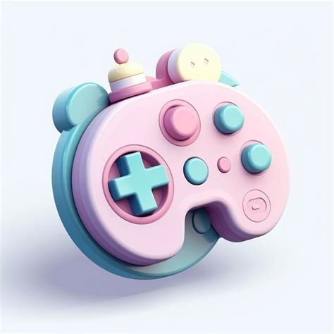 Lindo Icono De Gamepad De Color Pastel Sobre Fondo Blanco Creado Con Ia