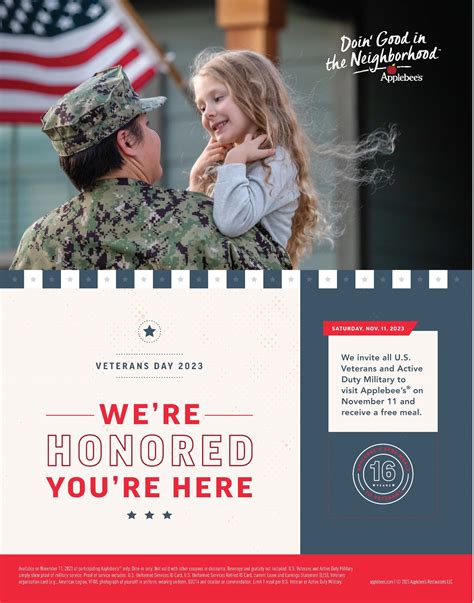 FREE MEAL Applebee's Veteran's Day Event - SweetwaterNOW