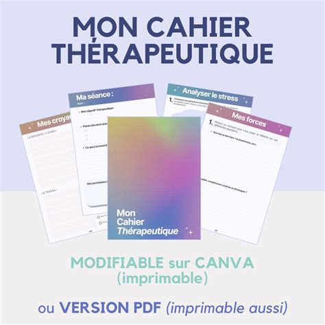 CAHIER DE THÉRAPIE support thérapeutique pour professionnels - Etsy France