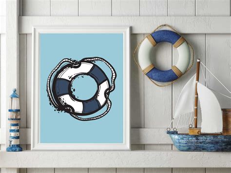 Bathroom Wall Art Nautical Wall Art Nautical Print Bathroom | Etsy