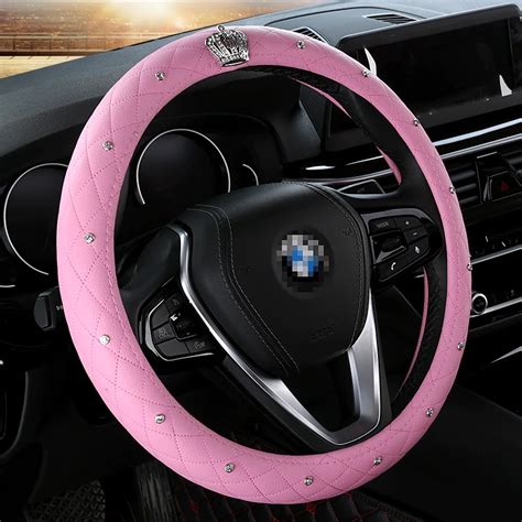 DERMAY Car Steering Wheel Cover 38cm Fashion Wheel Covers For Women